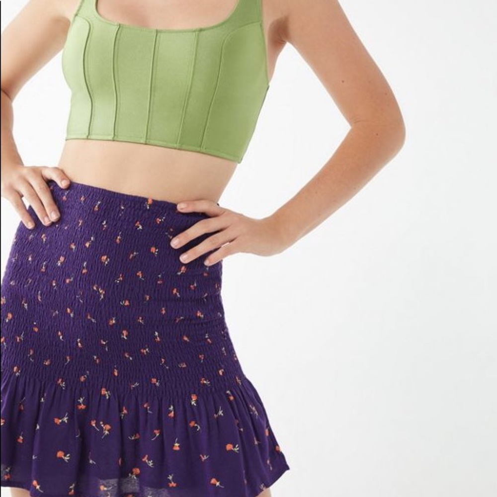 NWT URBAN OUTFITTERS FLORAL SMOCKED MINI SKIRT